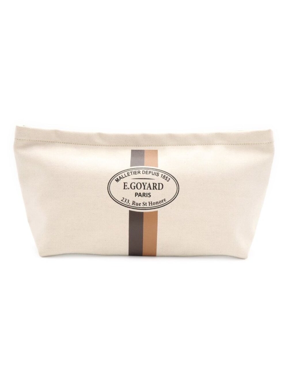 Goyard le Nesse Organizer Inner Pouch Clutch Canvas Beige Brown Silver